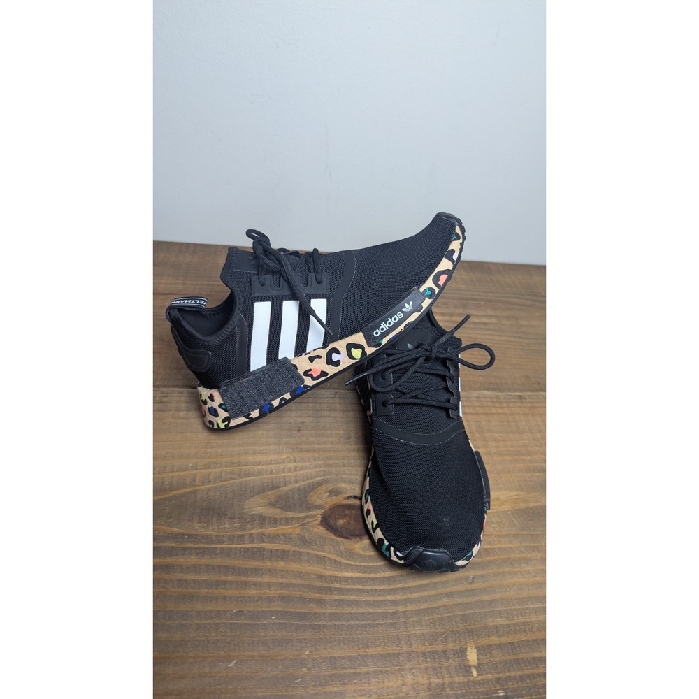 Adidas NMD R1 Womens Black Leopard Multi Color Sneakers GZ8024 Size 7.5 Shoes